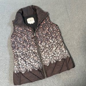 Hei Hei Trellia Quilted Vest Small Floral Brown Outdoor Gorpcore